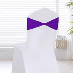 Purple Chair Sashes Bows 60Pcs Spandex Chair Sashes Elastic Chair Cover Bands Ties Without Buckle for Wedding Birthday Party Ceremoney Events Decoration - Image 7