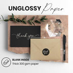100 Pieces of Black Thank You Cards, Two Thank You Notes Designs, 4x6 Inch Thank You Card, Elegant Thank You Cards Baby Shower, Thank You Cards With Envelopes Bulk with 120 Stickers, Free Pen. - Image 3
