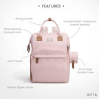 Diaper Bag Backpack, Multifunction Diaper Bag with Changing Pad, Baby Diaper Bags for Boys Girls, Stylish Large Capacity Travel Backpack for Moms Dads, Baby Shower Gifts,Unisex – Pink - Image 2