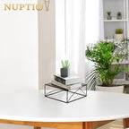 NUPTIO Black Square Cake Stand, 10 Inch Metal Dessert Pedestal - Image 3