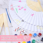 50 Pcs White Paper Fans Paper Hand Fan- Handheld Paper Folded Fan for Wedding Party and Home Decoration - Image 4