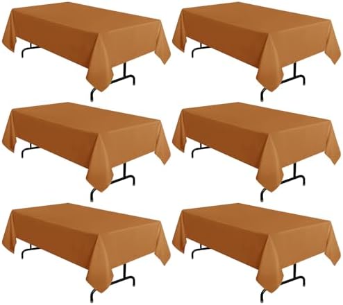 sancua 6 Pack Thanksgiving Tablecloth Rectangular 60x102 Inch Light Brown by sancua