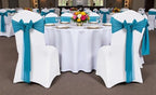 MDS Pack of 100 Chiffon Chair Sashes for Wedding & Event Décor - Dark Teal - Image 2