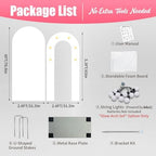 6FT Arch Backdrop with Stand, Lighted Set Wedding Birthday Party, White - Image 3