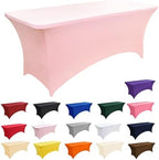 10-Pack 6ft Spandex Table Covers for Rectangle Standard Folding Tables - Wrinkle Resistant Stretch Tablecloths - Ultimate Fitted Table Protector for Parties, Banquet, Wedding - Image 3