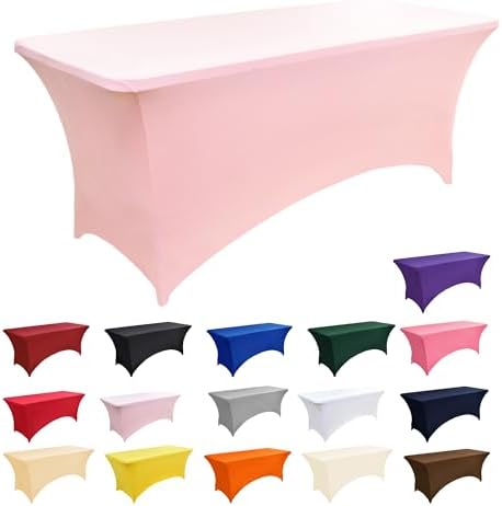 10-Pack 6ft Spandex Table Covers for Rectangle Standard Folding Tables - Wrinkle Resistant Stretch Tablecloths - Ultimate Fitted Table Protector for Parties, Banquet, Wedding - Image 3