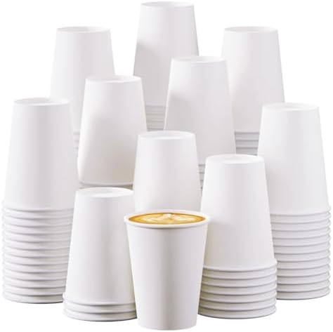Turbo Bee 12 oz Disposable Paper Cups,270 Pack Paper Coffee Cups,Disposable Hot Drinking Cups by TurboBee