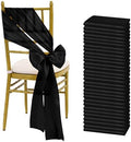 fani Black Satin Chair Straps Bows,60 PCS 7x108 Inch,Chair Sash by fani
