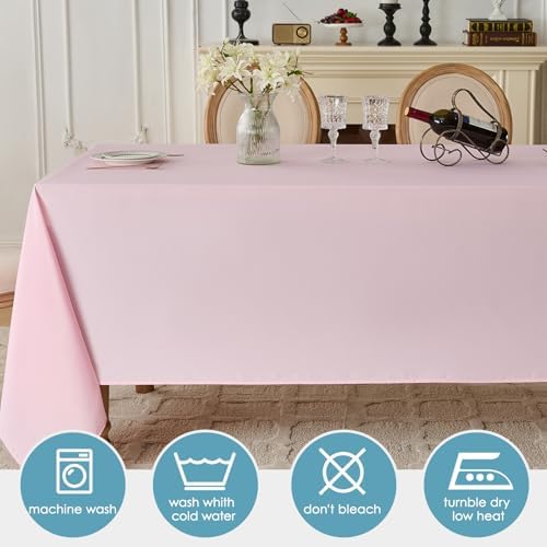 VidaFete 6 Pack 90 * 132inch Pink Rectangle Tablecloth for 6ft Tables - Image 4