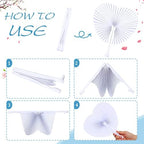 Blulu 60 Pack Wedding Heart Folding Hand Fans Decor Bulk, White - Image 3