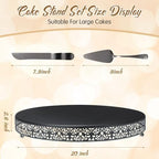 Wenqik 20 Inch Black Halloween Cake Stand with Cutter Spatula,Classic - Image 2