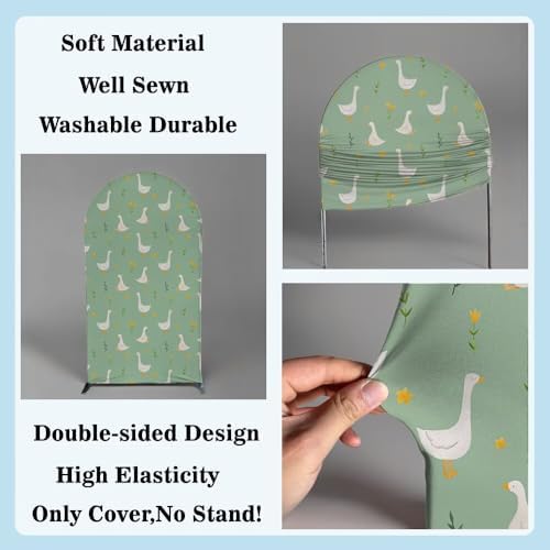 Silly Goose Arch Backdrop Cover for Baby Shower 5FT Green Stretchy Arched Cover 1st Baby Birthday Party Decorations - Image 3