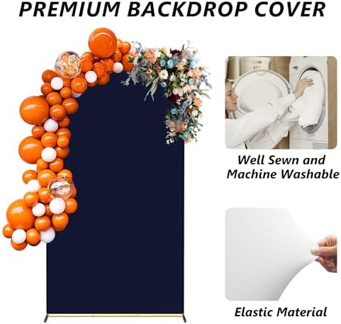Neatsure Arch Backdrop Stand and Cover Set, 7.2FT Metal Photo Balloon Arch Backdrop Stand for Wedding Birthday Party Baby Shower Ceremony Graduation Decoration, Navy Blue - Image 6