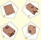 Airssory 30 Pcs 4.1x3.5x2.6" Brown Portable Handle Kraft Paper Gift Box with Heart Clear Window and Rope for Wedding Christmas Party Holiday New Year Decoration Favour Pastries Small Cakes Cookie - Image 6