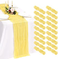 18 Pack Cheesecloth Table Runner 10FT Light Yellow Table Runner Boho Gauze Cheese Cloth Table Runners Long Rustic Sheer Table Decorations for Wedding Party Baby Bridal Shower Birthday Holiday Home by Showgeous