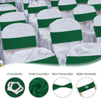 VitalCozy 50 Pcs Stretch Chair Sashes with Crown, Dark Green - Image 3
