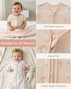 Yoofoss Baby Sleep Sack 6-12 Month 0.5TOG 100% Organic Cotton 2-Way Zipper - Image 4