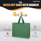 YACEYACE Green Gift Bags Bulk, 20 Pack Green Gift Bags with Handles - Image 5