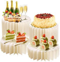 4 Pcs Buffet Risers - Foldable Paper Risers Display Stands, White by Unknown