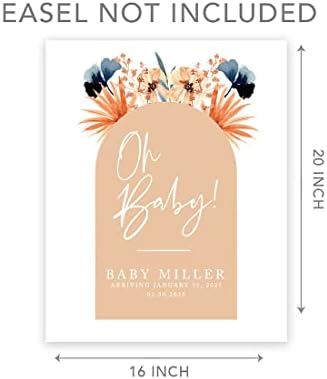 Andaz Press Custom Large Baby Shower Welcome Sign, 16" x 20", Neutral Boho Arch Personalized Canvas Welcome Sign, Signage Gender-Neutral Canvas Sign for Baby Sprinkle, Fall Baby Shower Decorations - Image 5