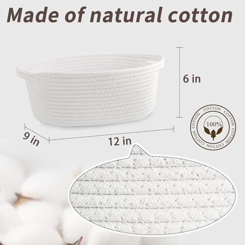 6pcs Empty Small Gift Baskets with Ribbon & Cards, Cotton Rope for Storage - Image 2