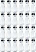 24 Pack - 8 Ounce Plastic Honey Bears w/Black Lids by CLEARVIEWCONTAINERS