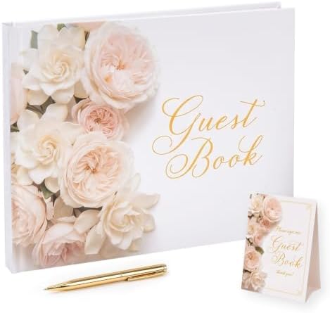 Wedding Guest Book Pink Roses Photo Guestbook by Unknown