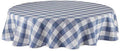 DII Buffalo Check Collection, Classic Farmhouse Tablecloth, 70" Round, Stonewash Blue by DII