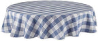DII Buffalo Check Collection, Classic Farmhouse Tablecloth, 70" Round, Stonewash Blue by DII