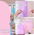 Mermaid Arch Backdrop Cover Sets of 2-7.2ft 6ft Two Tone Pink&Purple Arch Covers-Wrinkle Free Stretchy Spandex Fitted Chiara Pastel Arch Stand Cover for Birthday Unicorn Party Baby Shower Decor - Image 4