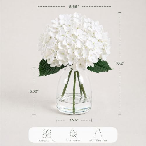 Hydrangea Artificial Flowers in Vase Fake Flowers for Home Decor - Image 3