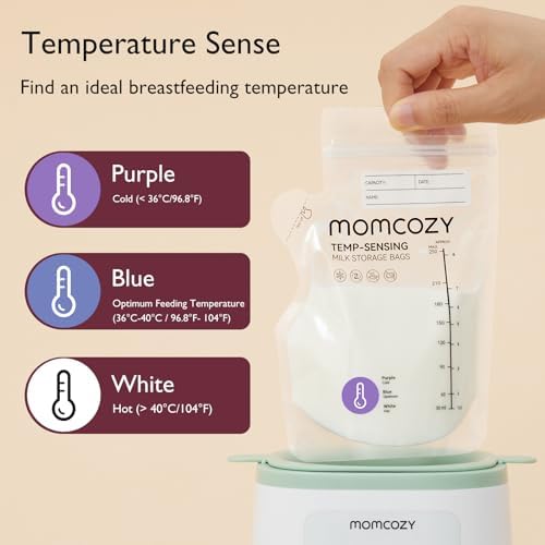 Momcozy 8oz Breastmilk Storage Bags,Temp-Sensing & Pour Spout,200 Count - Image 2