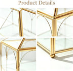 Glass Wedding Card Box with Slot and Lock, Gold Card Box - Image 5