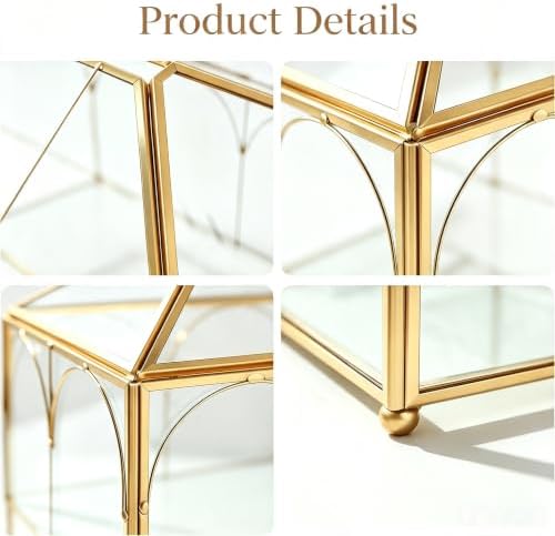 Glass Wedding Card Box with Slot and Lock, Gold Card Box - Image 5