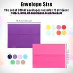 SATINIOR 300 Pieces Invitation Envelopes V Flap,A7,Multicolor - Image 2