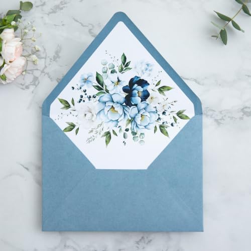 PONATIA 50 PCS/Pack A7 Envelopes, Euro Flap 5x7 Dusty Blue Envelopes - Image 2