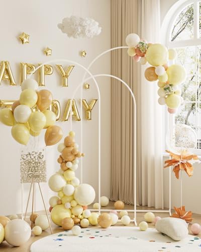 Wedding Arch, Metal Arch Backdrop Stand, White, 7.2FT, 6.6FT, 6FT - Image 4