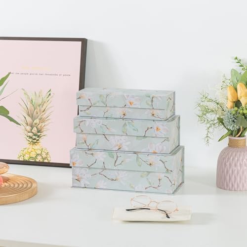 Soul & Lane - Magnetic Decorative Storage Boxes, Set of 3, Ethereal Blossom - Image 6