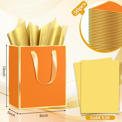 Epoesch 36 Pack Gift Bags with Handles & 36 Tissue Papers – 8x5x10 Inches - Image 2
