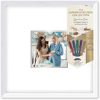 Solid Wood Signature Frame With Square Opening - White Wood - Metallic Silver Accent Mat - Guest Book Alternative With Gel Pens Made in the USA by CustomPictureFrames