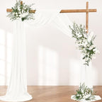 Ivory Wedding Arch Draping Fabric 30'' x 18FT Sheer Chiffon Arch Drapes - Image 5