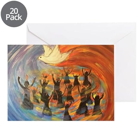 CafePress Wind & Fire Of Pentecost Greeting Cards Greeting Card (20-pack), Note Card with Blank Inside, Birthday Card Matte - Image 5