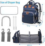 Jeryswet Baby Diaper Bags with Changing Station, Waterproof Large Capacity Diaper Bag Backpack for Moms Dads with USB Charging Port and Stroller Straps, Baby Shower Gifts, Blue - Image 6