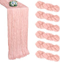 6 Pack Blush Pink Cheesecloth Table Runner 10Ft 23 x 120 Inch by RestfulGlow