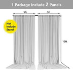 Light Grey Backdrop Curtains for Parties/Weddings/Stage, 5ft x 10ft, 2PCS - Image 2