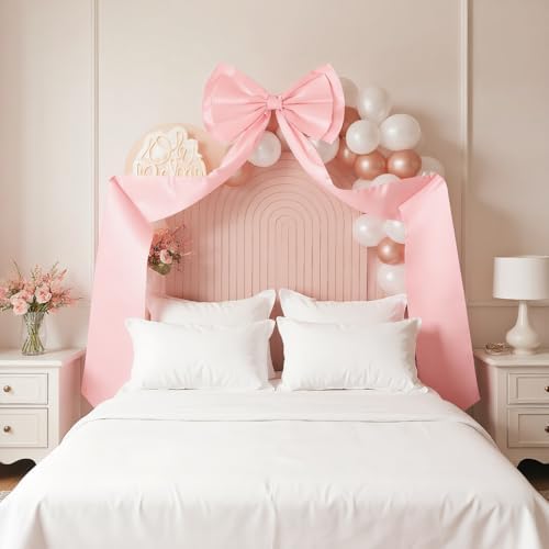 Jumbo Blush Pink Satin Ribbon Bow - Stunning Wall Hanging for Birthday, Baby Shower, Wedding & Festive Party Supplies (Pink) - Image 5