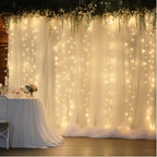 30×10ft Cream White Tulle Backdrop Curtain with Lights String for Parites, Sheer Photo Backdrop Curtains for Wedding Party Photography Background - Image 3