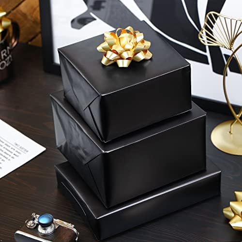 RUSPEPA Black Wrapping Paper - Solid Color Matte Metallic Jumbo Paper Roll Perfect for Wedding, Birthdays, Christmas, Baby Shower, Graduation Congrats, Father's Day Gifts - 30 Inches x 100 Feet - Image 2
