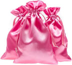6" x 9" Pink Satin Gift Bags, Jewelry Bags, Wedding Favor Drawstring Baby Shower Christmas 50 per Pack by Knitial