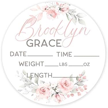 Birth Stat Sign Personalized for Newborn Baby | 12" Blush Pink Design | Crib & Nursery Decor, Photography Prop, Baby Shower Gifts, Gender Reveal, Pregnancy Announcement, Hickory Hollow Designs by HickoryHollowDesigns
